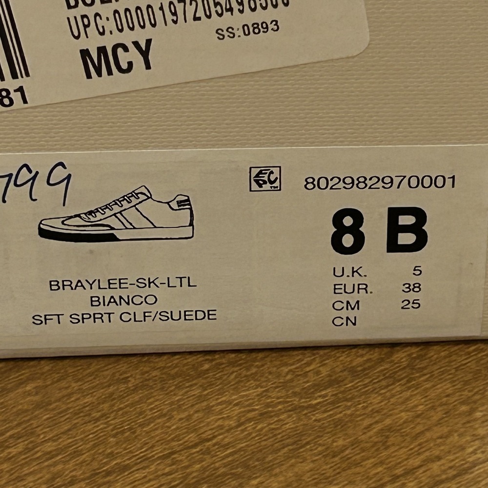 Lauren Ralph Lauren Braylee Shoes Womens Size 8 White Leather Logo Sneakers - Picture 11 of 11
